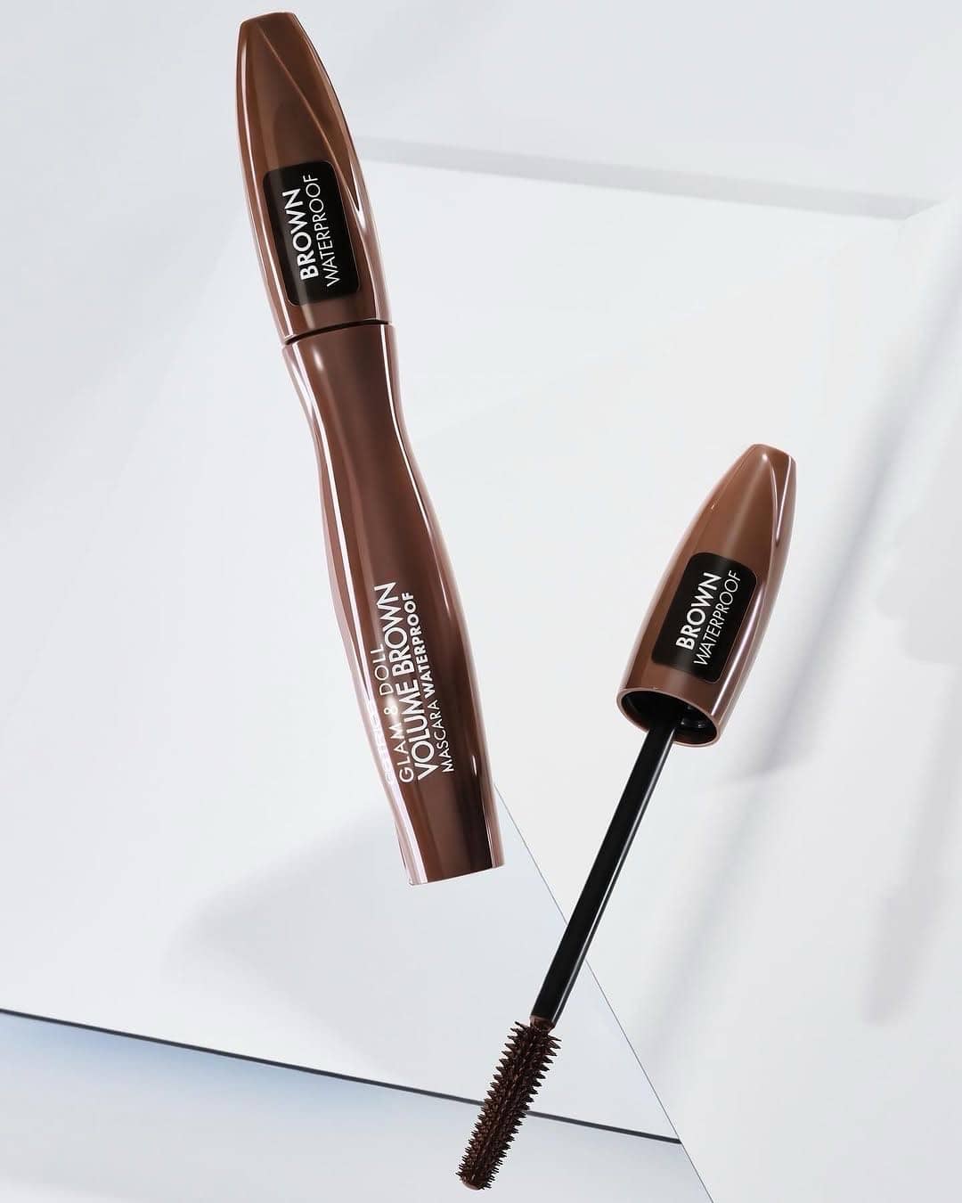 Тушь для ресниц Glam & Doll водостойкая, Volume Brown Mascara Wp, 010 Коричневая 1